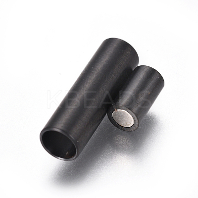 304 Stainless Steel Magnetic Clasps with Glue-in Ends STAS-I120-52MB-C-1