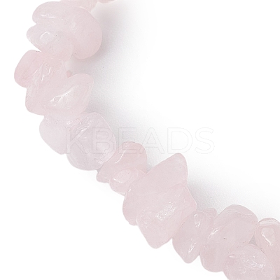 Natural Rose Quartz Chip Beaded Stretch Bracelets for Women Men BJEW-JB10647-02-1