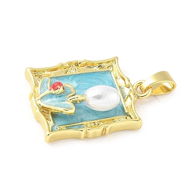 Brass Enamel Pendants KK-Z101-09G-D02-1