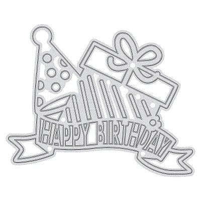 Birthday Carbon Steel Cutting Dies Stencils DIY-WH0170-054-1