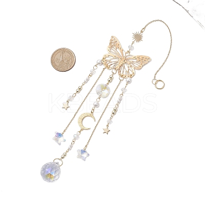 Stainless Steel Butterfly Pendant Decorations HJEW-JM02041-1