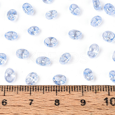 Transparent Colours Luster Glass Seed Beads SEED-N008-09A-1