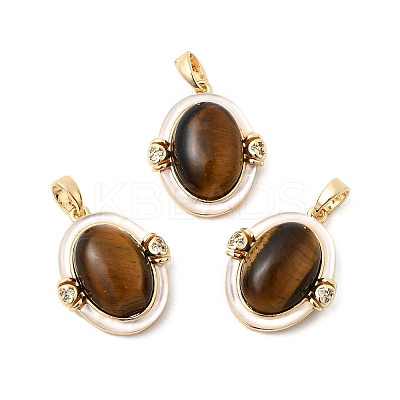 Natural Tiger Eye Pendants KK-G553-15G-1