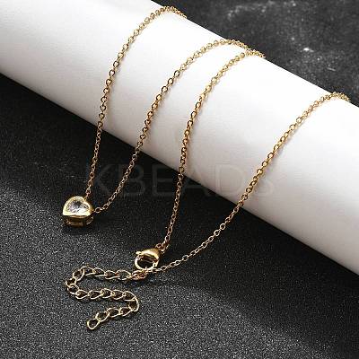 304 Stainless Steel Pendant Necklaces NJEW-O108-14G-1