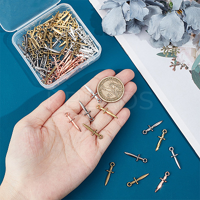 100Pcs 5 Colors Alloy Pendants TIBEP-GO0001-02-1