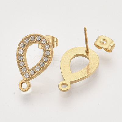 304 Stainless Steel Stud Earring Findings STAS-T052-05G-12-1