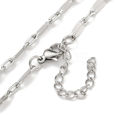 304 Stainless Steel Dapped Chain Necklaces NJEW-H043-05P-1