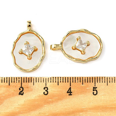 Brass Micro Pave Clear Cubic Zirconia Pendants KK-M277-05B-G-1