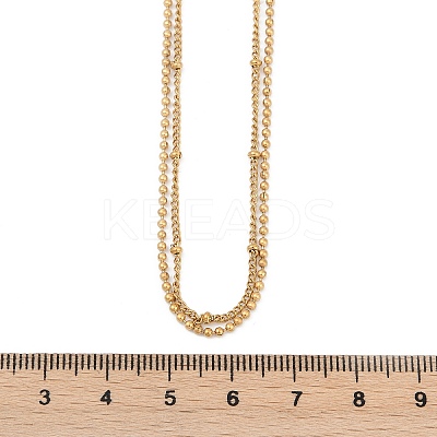 304 Stainless Steel Double Layer Necklaces for Women NJEW-D304-01G-1