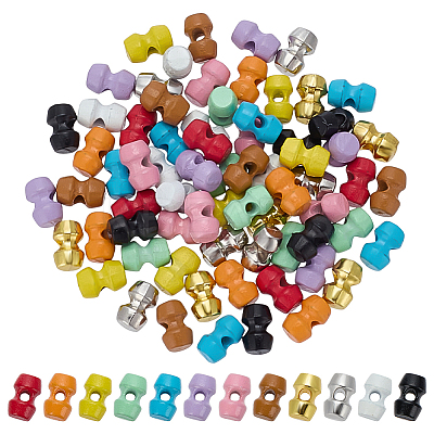 72Pcs 12 Colors 1-hole Alloy Horn Buttons DOLL-FG0001-05-1