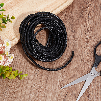 5M Braided Leather Cord with Core WL-BBC0001-01B-02-1