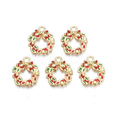 Rack Plating Alloy Enamel Pendants ENAM-N055-122-1