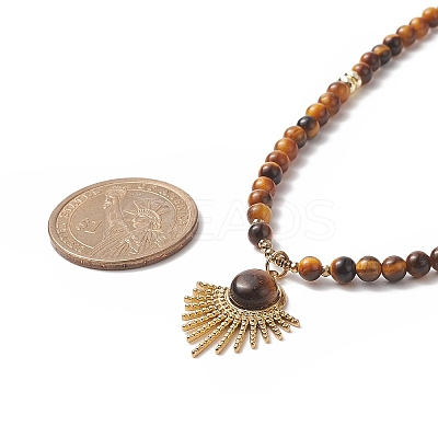 Natural Tiger Eye Beaded Necklaces NJEW-JN04226-04-1