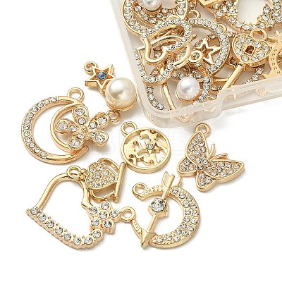 20Pcs 20 Style Alloy Crystal Rhinestone Pendants FIND-YW0003-36-1