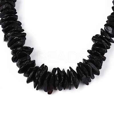 Natural Amber Nuggets Graduated Beaded Necklaces NJEW-T019-02-1