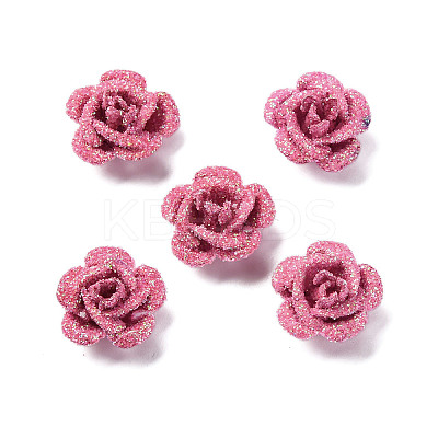 3D Rose Flower Baking Paint Aluminum Beads FIND-L019-01H-1