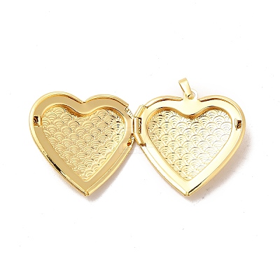 Eco-Friendly Rack Plating Brass Locket Pendants KK-F850-05G-1
