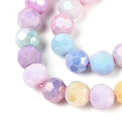Anti-Tarnish Electroplate Glass Beads Strands X-EGLA-T021-8mm-15-14-1
