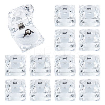 Acrylic Jewelry Ring Box LS-CON-WH0085-10A-1