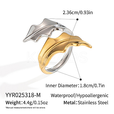 304 Stainless Steel Adjustable Cuff Open Rings for Women SA2052-2-1