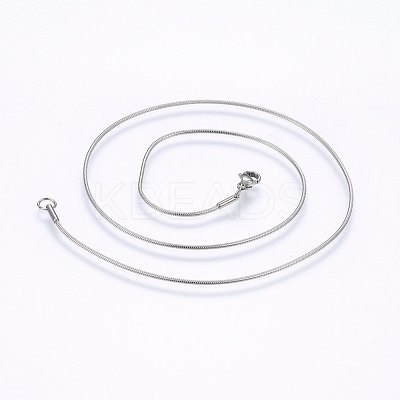 Non-Tarnish 304 Stainless Steel Snake Chain Necklaces NJEW-F226-01P-01-1