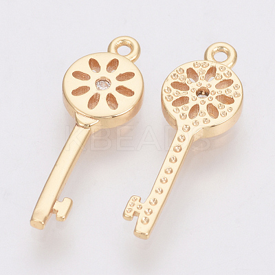 Brass Micro Pave Cubic Zirconia Pendants ZIRC-Q002-134G-1
