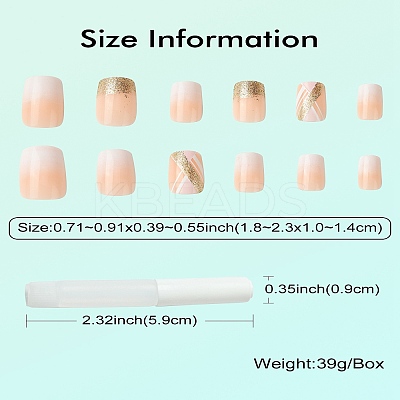 ABS Plastic Full Cover Press On False Nails DIY-CJC0006-15-1