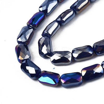 Electroplate Opaque Solid Color Glass Beads Strands X-EGLA-N002-25-B01-1