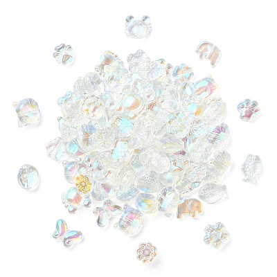 100Pcs 10 Styles Transparent Glass Beads GLAA-CJ0001-93-1
