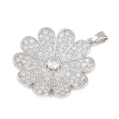 Brass Micro Pave Cubic Zirconia Pendants KK-K418-01B-P-1