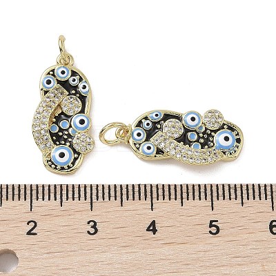Real 18K Gold Plated Brass Micro Pave Cubic Zirconia Pendants KK-L209-073G-02-1