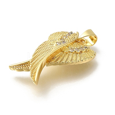 Rack Plating Brass with Cubic Zirconia Pendants KK-Z086-14G-03-1