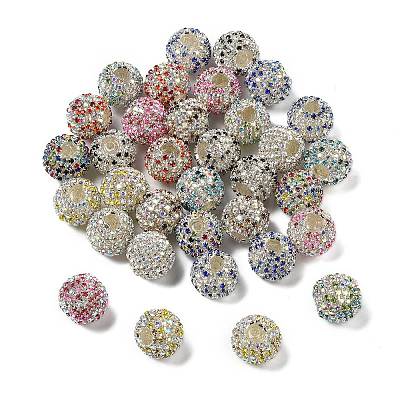 Sparkle Glass Rhinestone Round Beads OACR-S048-01-1