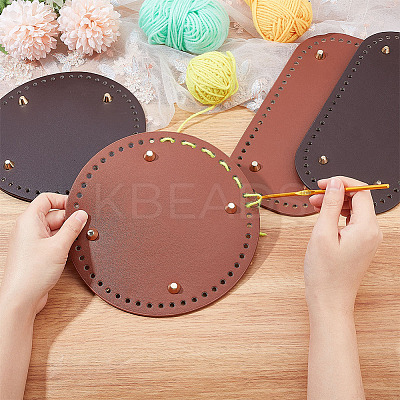 4Pcs 4 Style PU Leather Knitting Crochet Bags Nail Bottom Shaper Pad DIY-PH0009-50-1