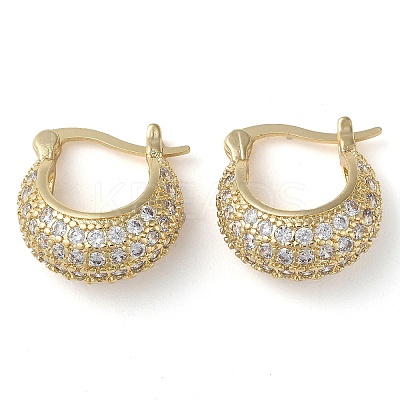 Rack Plating Brass Micro Pave Cubic Zirconia Hoop Earrings EJEW-M230-10G-1