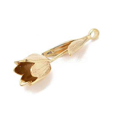 Three-Dimensional Flower Brass Pendants KK-V006-02G-04-1