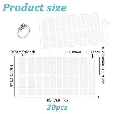 20Pcs Silicone & Acrylic & EVA Invisible Ring Size Adjuster FIND-NB0006-70-1