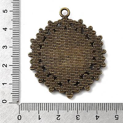 Vintage Tibetan Style Alloy Flower Pendant Cabochon Bezel Settings X-TIBEP-M018-65AB-NF-1