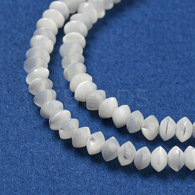 Natural Trochus Shell Rondelle Beads Strands SSHEL-H072-01B-1