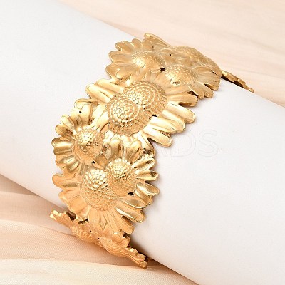 304 Stainless Steel Cuff Bangles for Women BJEW-L719-01B-G-1