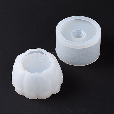 Halloween Theme DIY Pumpkin Jack-O'-Lantern Storage Box & Lid Silicone Molds Set LS-DIY-G058-A01-1