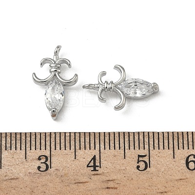 Brass Micro Pave Clear Cubic Zirconia Pendants KK-A280-13P-1