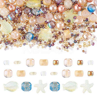 1Bag Mixed Styles Glass Beads GLAA-TADJ0001-10F-1