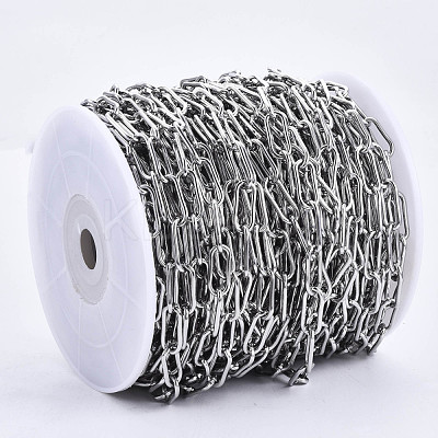 Tarnish Resistant 304 Stainless Steel Paperclip Chains CHS-N001-02P-1