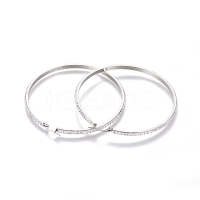 304 Stainless Steel Big Hoop Earrings EJEW-L232-036J-P-1