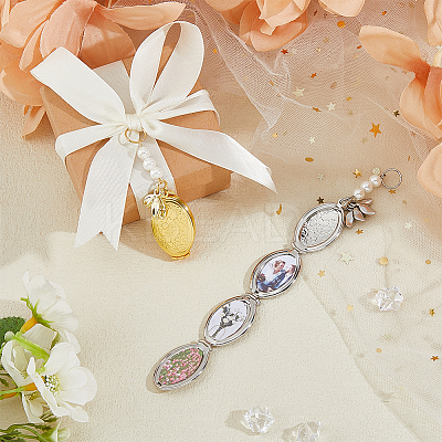 2Pcs 2 Colors Oval Brass Locket Pendants PALLOY-FH00108-1
