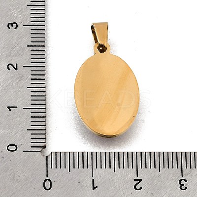 Religion Theme 304 Stainless Steel Pave Epoxy Pendants STAS-K256-29G-03-1