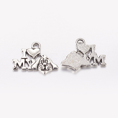 Tibetan Style Alloy Puppy Pendants LS-TIBEP-0399-S-FF-1