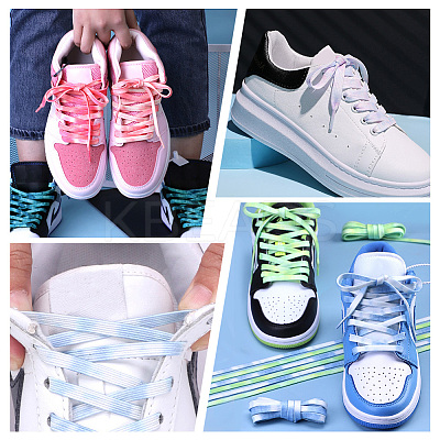 12 Sets 12 Colors Elastic Polyester Cord No Tie Shoelace AJEW-PH0004-36-1
