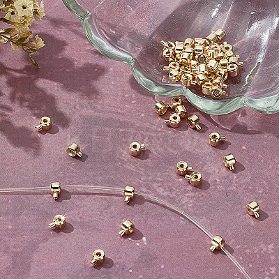 60Pcs Brass Crimp Beads KK-HY0004-19-1